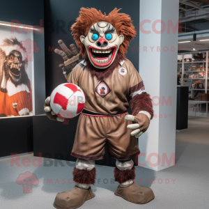 Brown Evil Clown mascotte...