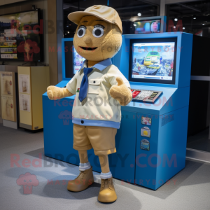 nan Computer mascot costume character dressed with a Cargo Shorts and Tie pins