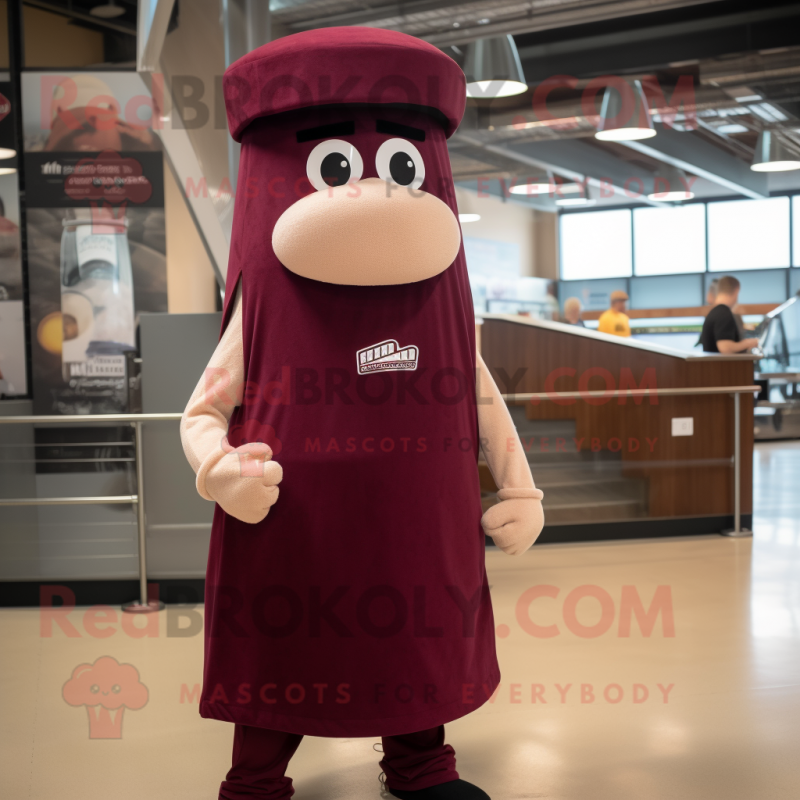 Maroon Enchiladas mascot costume character dressed with a Tank Top and Berets