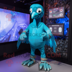 Cyan Dodo Bird maskot...