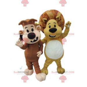 Duo di mascotte Lions. Costume di leoni - Redbrokoly.com