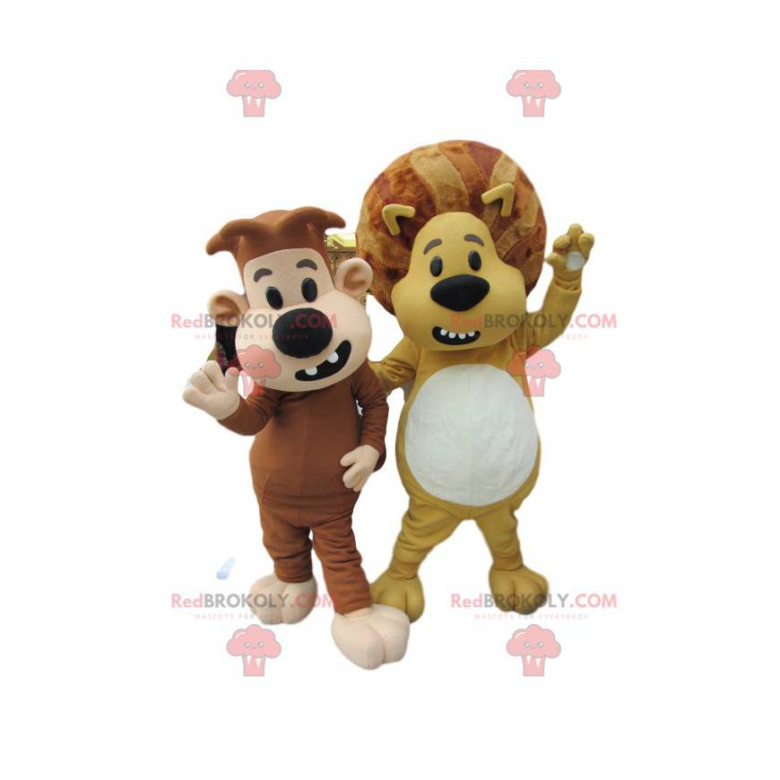 Duo di mascotte Lions. Costume di leoni - Redbrokoly.com
