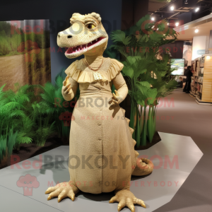 Tan Crocodile maskot...