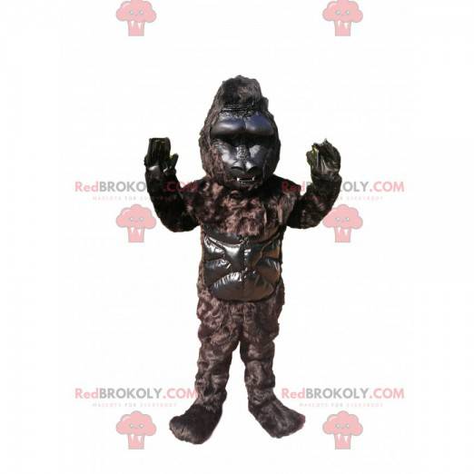 Schwarzes Gorilla-Maskottchen. Schwarzes Gorillakostüm -