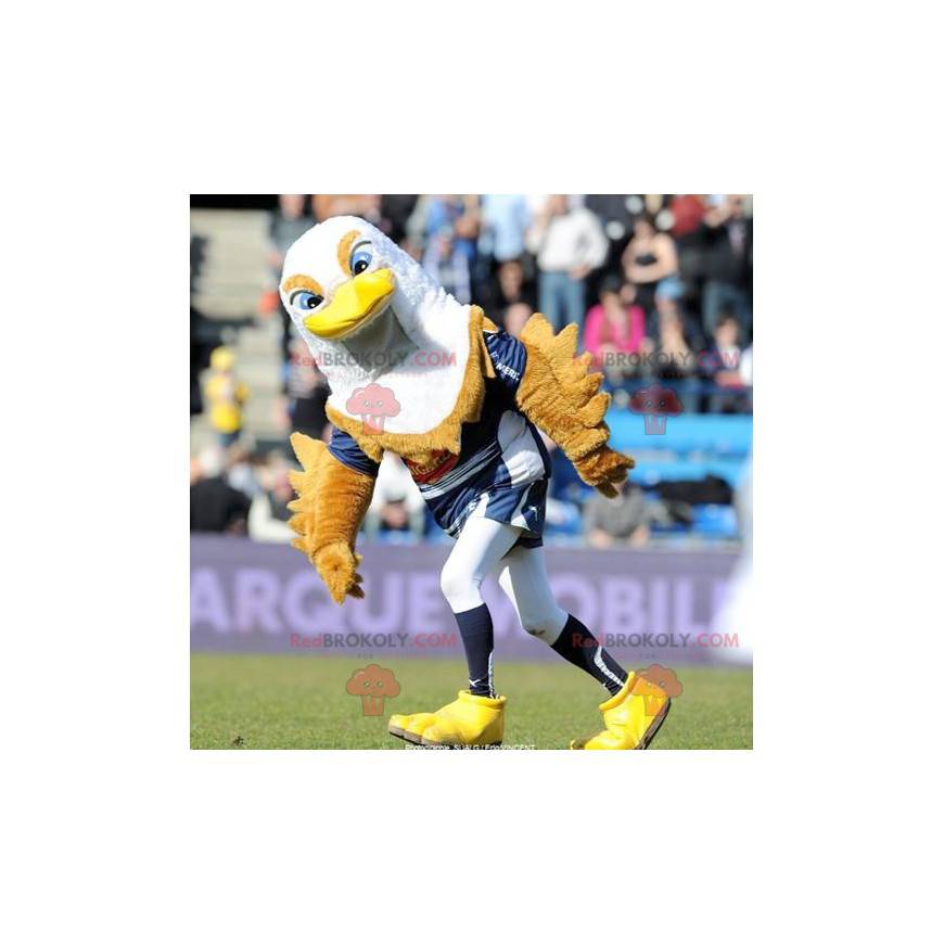 Mascotte d'oiseau d'aigle marron blanc et jaune - Redbrokoly.com