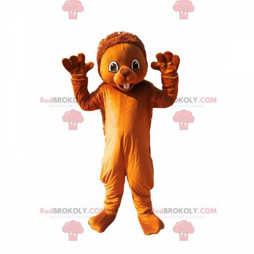 Mascotte di porcospino marrone. Costume da porcospino -