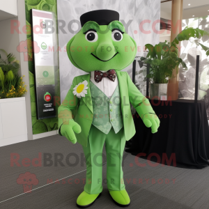 Limegrønn firkløver maskot...
