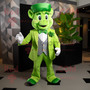 Limegrøn firkløver maskot...