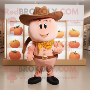 Peach Cowboy maskot kostym...