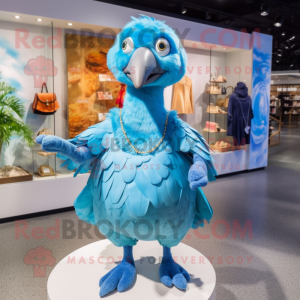 Sky Blue Dodo Bird mascotte...