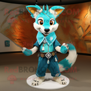 Turquoise Fox mascotte...