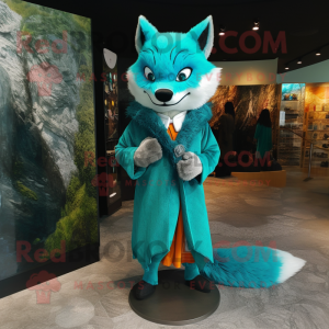 Turquoise Fox mascotte...