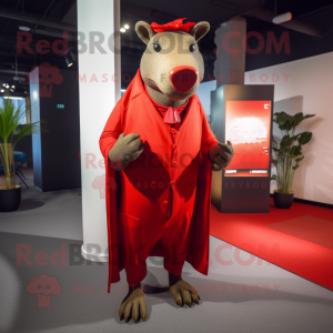 Red Tapir maskot kostume...