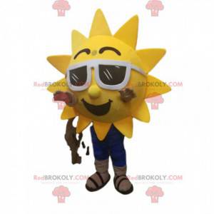 Sun mascot with sunglasses. - Redbrokoly.com