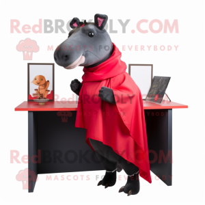 Red Tapir mascot costume character dressed with a Suit Pants and Shawls