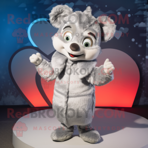 Silver Heart maskot kostume...