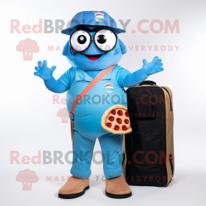 Blå Pizza maskot kostyme...