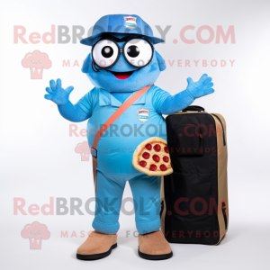 Blaue Pizza Maskottchen...