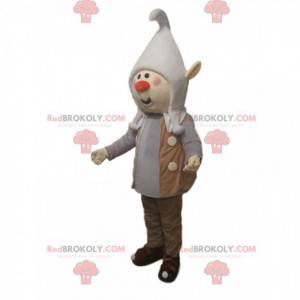 Leprechaun mascot with a pointed cap. Elf costume -