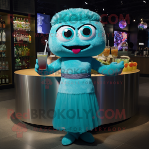 Cyan Ramen maskot kostym...