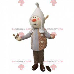Leprechaun mascot with a pointed cap. Elf costume -