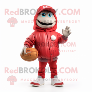 Red Baseball Ball mascotte...