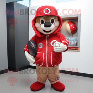 Red Baseball Ball mascotte...