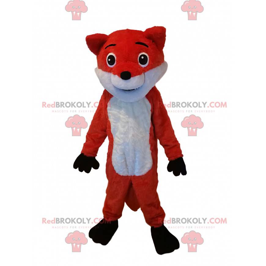 Mascotte de renard orange et blanc. Costume de renard -