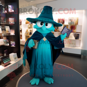 Blågrønn Wizard maskot...