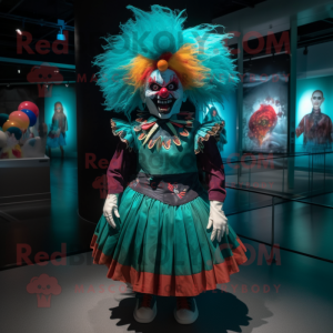 Teal Evil Clown mascotte...