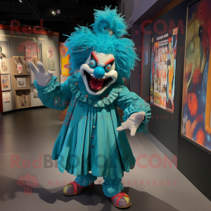 Teal Evil Clown mascotte...