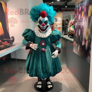 Teal Evil Clown mascotte...