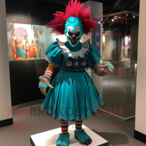 Teal Evil Clown mascotte...