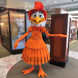 Orange Stilt Walker maskot...