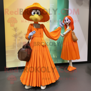 Orange Stilt Walker maskot...