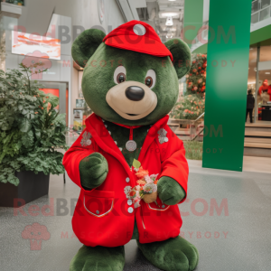 Röd fyrklöver maskot kostym...
