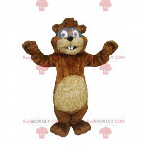 Bever mascotte met beschermende bril. - Redbrokoly.com