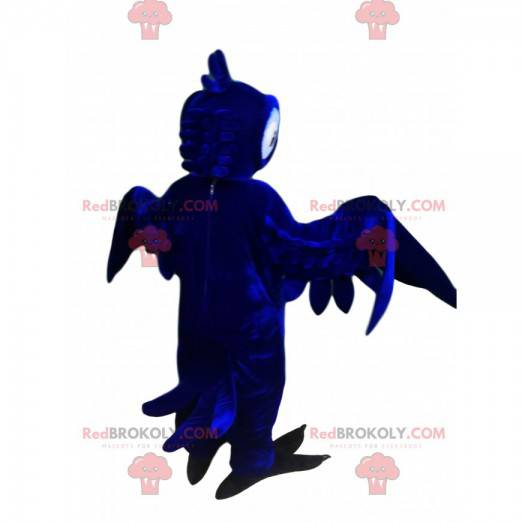 Mascotte de perroquet bleu nuit. Costume de perroquet -