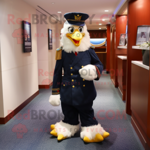 Navy Hens mascot costume character dressed with a Dress Pants and Handbags