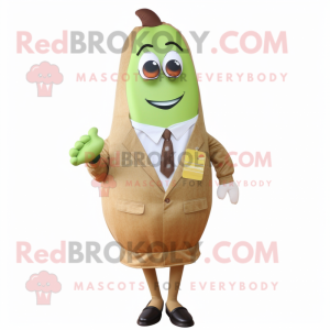 Tan Pear maskot kostume...