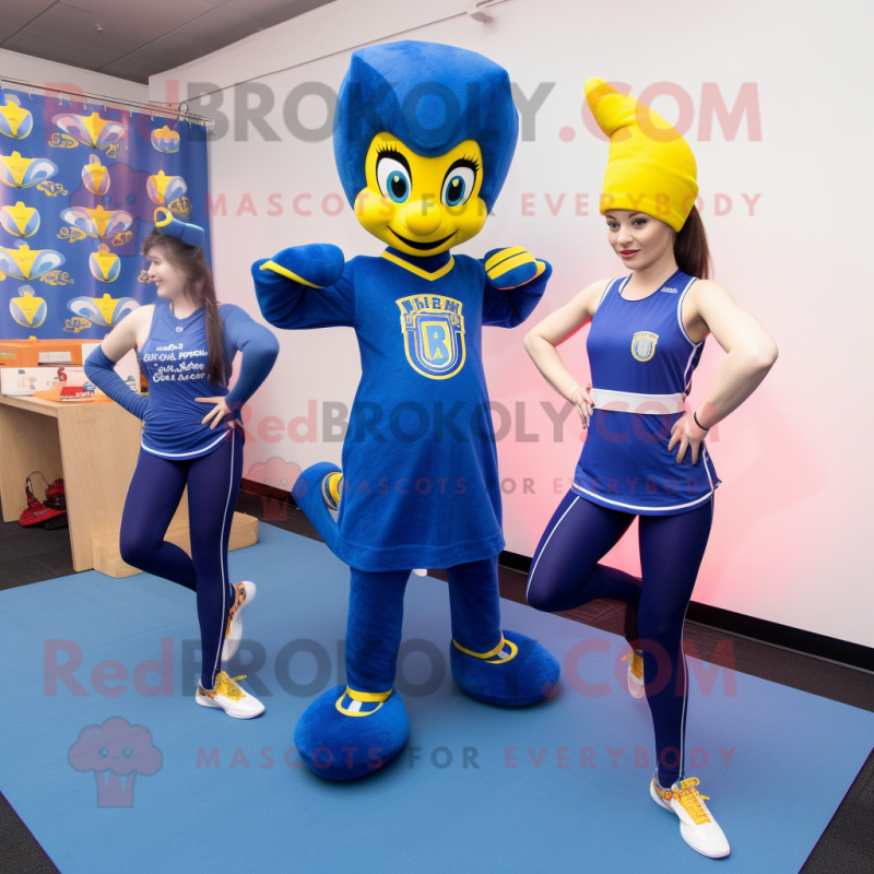 Blue Hens mascot costume character dressed with a Yoga Pants and Earrings