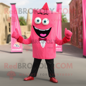 Pink Tikka Masala mascot costume character dressed with a Suit and Tie pins