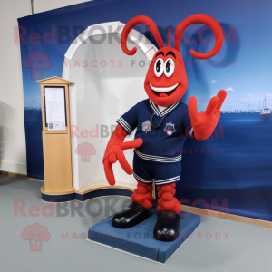 Navy Lobster maskot kostume...