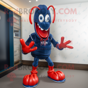 Navy Lobster maskot kostume...