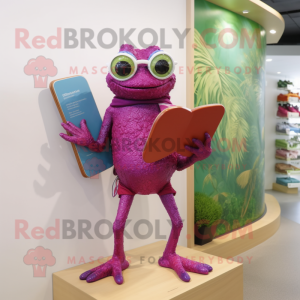 Magenta Frog maskot kostume...