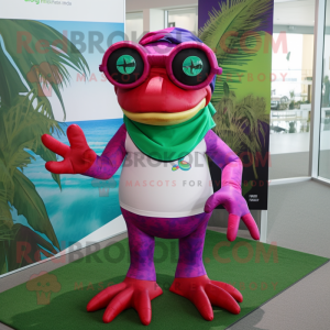 Magenta Frog maskot kostume...