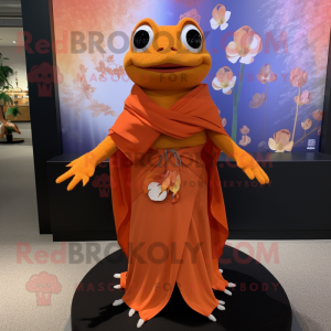 Orange Frog maskot kostume...