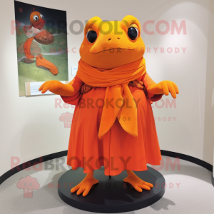 Orange Frog maskot kostume...