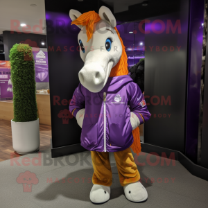 Purple Horse maskot kostume...