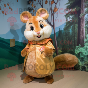 Tan Dormouse maskot kostume...